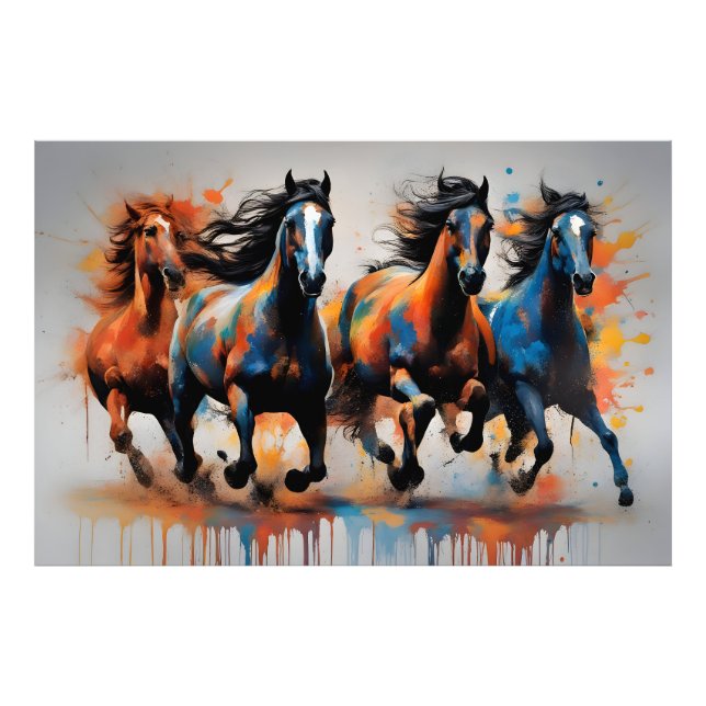 Foto Hermoso cuadro de caballos (Frente)