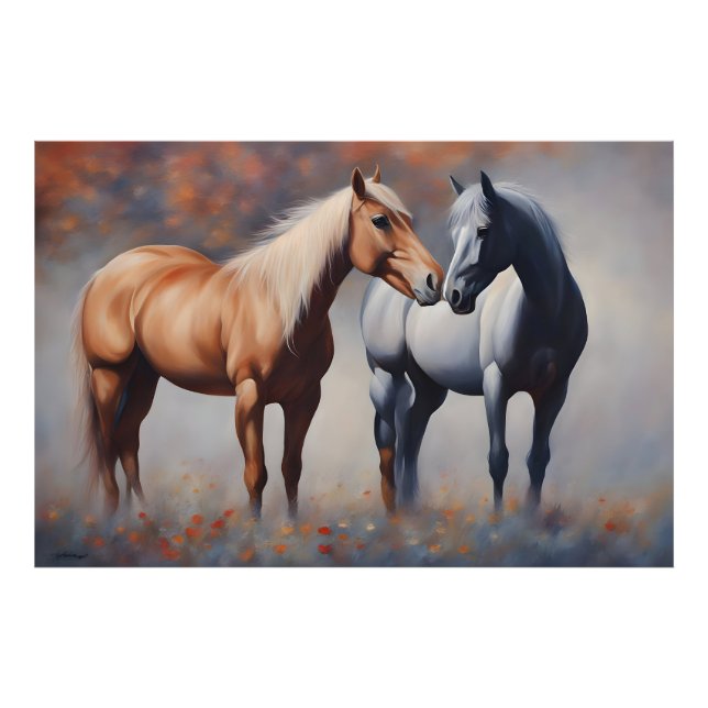 Foto Hermoso cuadro de caballos (Frente)
