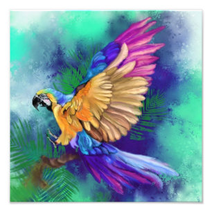 Foto Hermoso Loro Colorido Arte Pintado