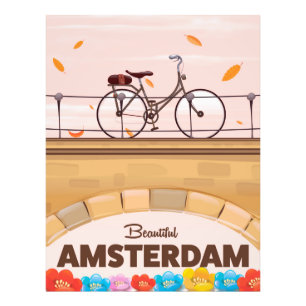 Foto Hermoso póster de viaje en bicicleta por Ámsterdam