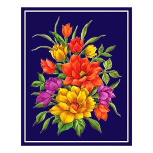 Foto Hermoso Ramillete De Flores En Acuarela-34123
