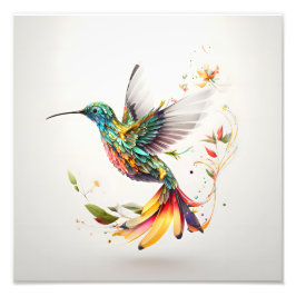 Foto Hermoso y agudo ilustracion de un colibrí.