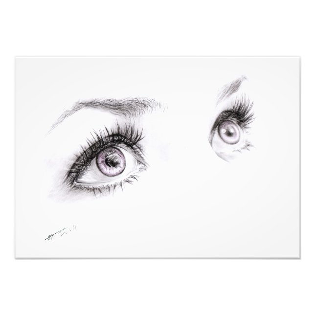 Foto Hermosos ojos femeninos Dibujar arte Minimalista (Frente)