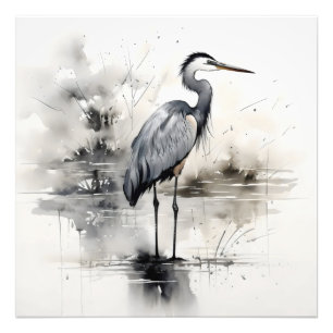 Foto Heron de tinta tradicional