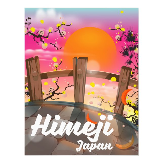 Foto Himeji Japón florece poster. (Frente)