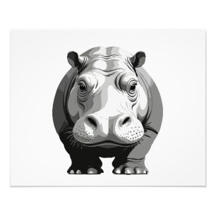 Foto Hippopótamo Vector Retrato de Arte Gráfico Animal