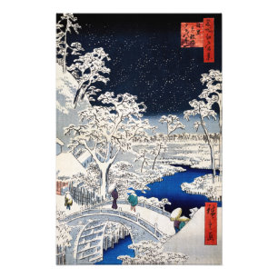 Foto Hiroshige Utagawa - Puente de tambor en Meguro