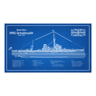 Foto HMS Dreadnought - Ship Blueprint ABD
