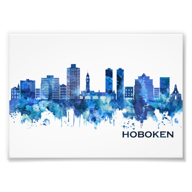 Foto Hoboken New Jersey Skyline Blue (Frente)