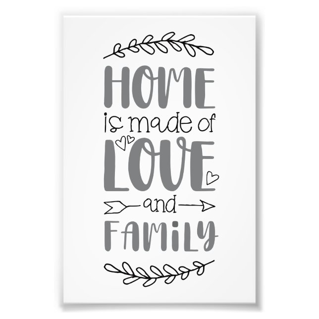 Foto Hogar hecho de amor y familia amor lindo flor quo (Frente)