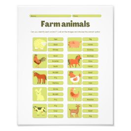 Foto Hoja de trabajo educativa para identificar animale