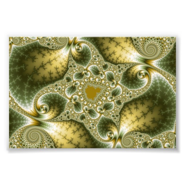 Foto Hoja Y Oro - Arte Fractal (Frente)