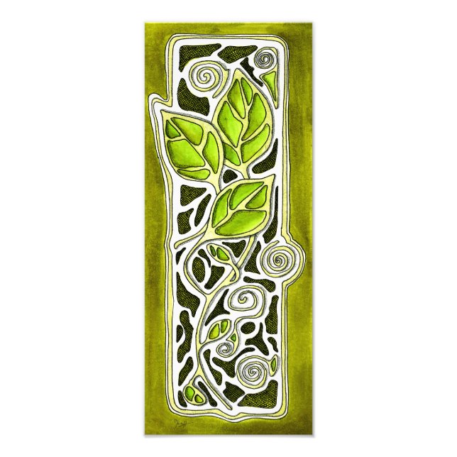 Foto Hojas talladas a mano en verde (Frente)