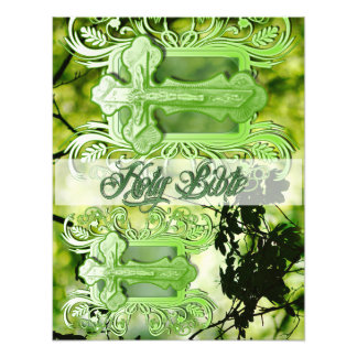 Foto Holy Bible Photo Enlargement – Ornate Green Cross