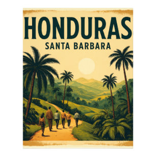 Foto  Honduras Santa Barbara Retro poster