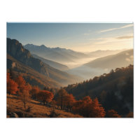 Hora de oro sobre las montañas Serene