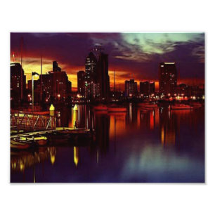 Foto Horizonte de la puesta del sol de San Diego