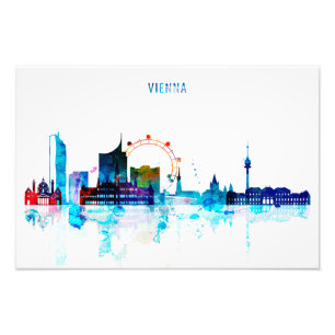 Foto Horizonte de Viena, arte de la acuarela de Austria