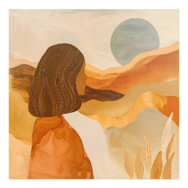 Foto Horizontes dorados - Mujer abstracta del desierto