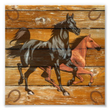 Horses Horseshoes Barn Wood Cowboy