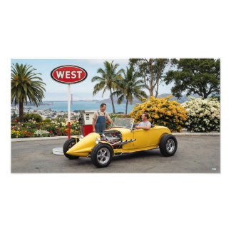 Foto Hot rod in a gas station  