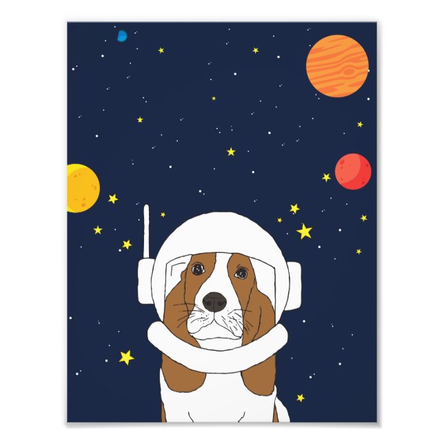 Foto Hound Dog Astronauta Animal con casco espacial (Frente)