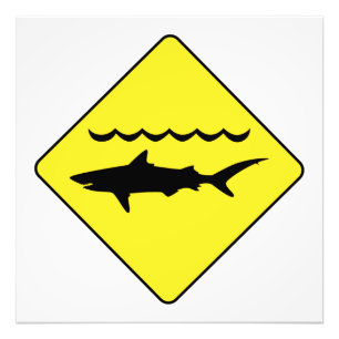 Foto Huella de carteles de "tiburones advertencia" amar