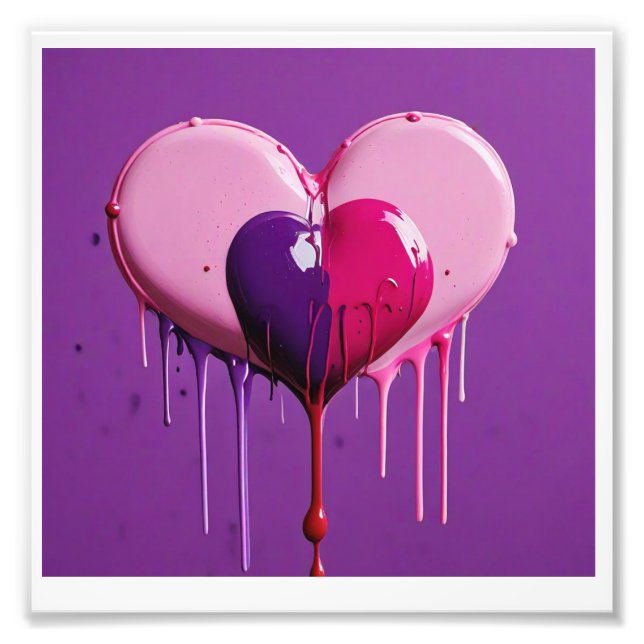 Foto huella digital de un corazón pintado (Frente)