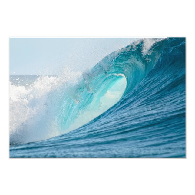 Foto Huella fotográfica de la ola de barril de surf (Frente)