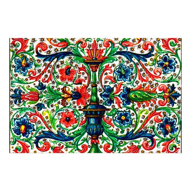 Foto Huellas Jewel Manuscript Medieval Flowlls Scrolls (Frente)