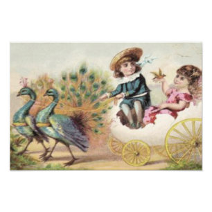 Foto Huevo de Pascua de avestruz para niños victorianos