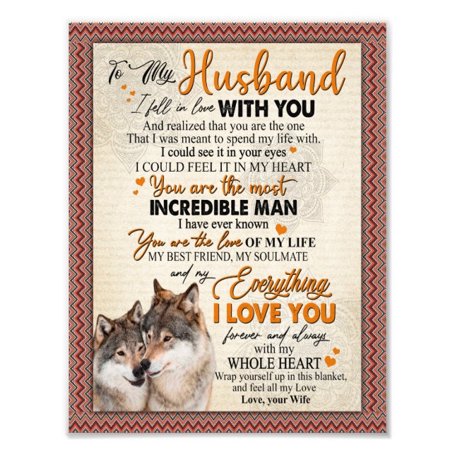Foto Husband Gift | Carta A Mi Esposo De La Esposa (Frente)