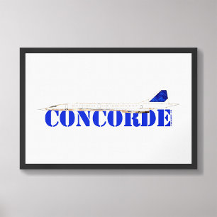 Foto Icónica Jet de concordia con tipografía azul audaz
