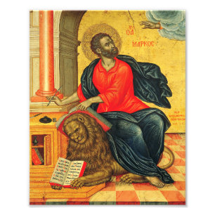 Foto icono ortodoxo de San Marcos Evangelista