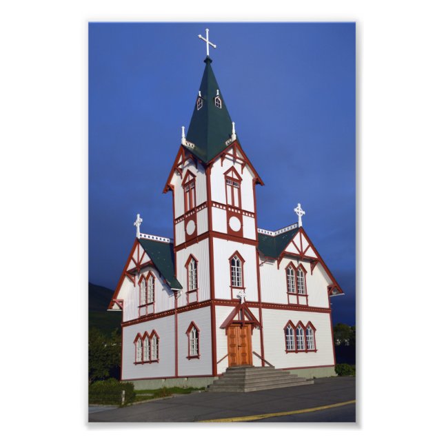Foto Iglesia de Husavik Lutheran, Islandia. (Frente)