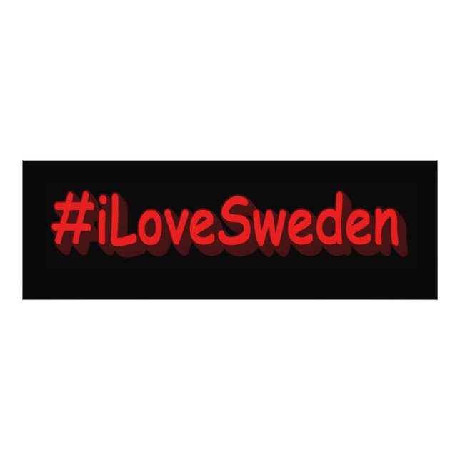Foto "iLoveSweden" (Yo amo Suecia) diseño bonito. ¡Hazt (Frente)