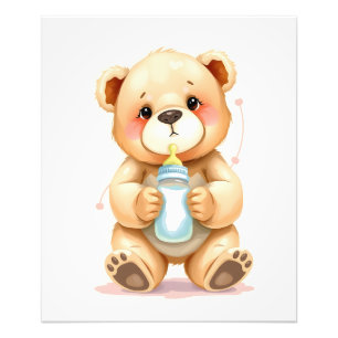 Foto Ilustración Adorable de Osito de Peluche Bebé en A
