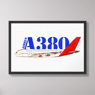 Foto Ilustracion Airbus A380 con diseño de cola roja au