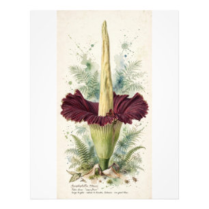 Foto Ilustración Botánica Vintage de Titan Arum en Made