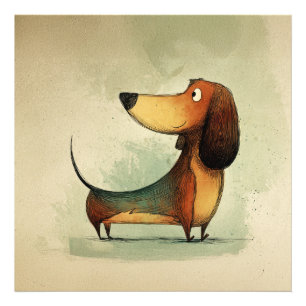 Foto Ilustración caprichosa de perro - Dachshund adorab