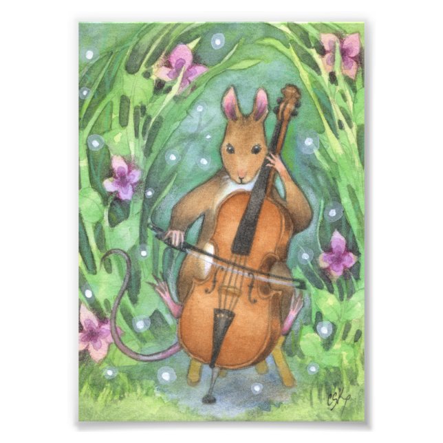 Foto Ilustracion Cello de la orquesta musical del ratón (Frente)