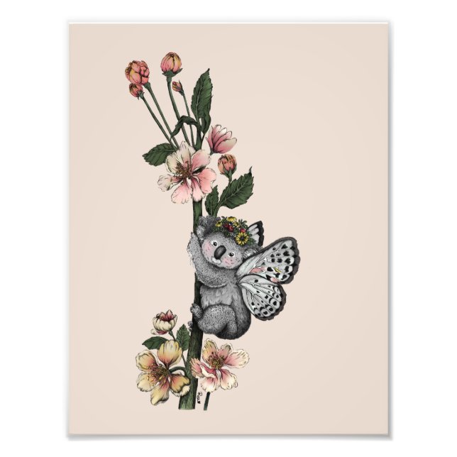 Foto Ilustracion Cute Botanical Koala Beary Watercolor (Frente)