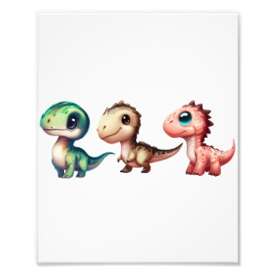Foto Ilustración de adorables dinosaurios bebés