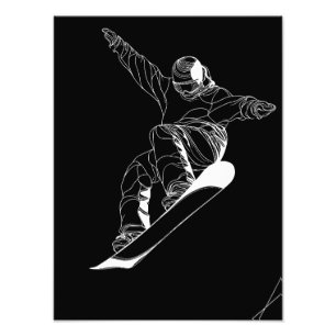 Foto Ilustración de arte lineal minimalista de un snowb