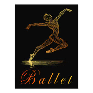 Foto Ilustración de bailarina de ballet dorada elegante