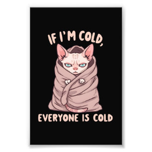 Foto Ilustración de humor frío de gato Sphynx gruñón
