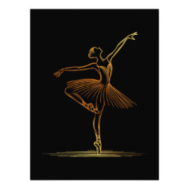 Foto Ilustracion de la elegante línea de oro Ballerina