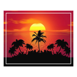Foto Ilustracion de las siluetas de palmeras de sol