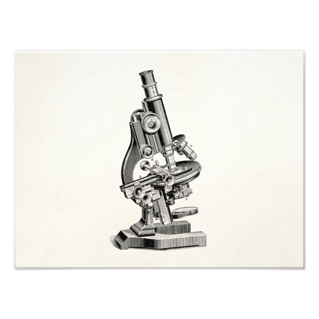 Foto Ilustracion de microscopio vintage retro Steampunk (Frente)