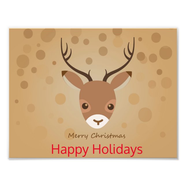 Foto ilustracion de renos sobre fondo marrón (Frente)